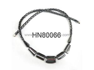 Hematite Teeths Pendants Beads Stone Chain Statement Bib Choker Fashion Necklace